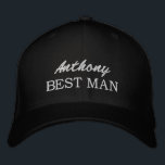 Bordada El mejor hombre bordado gorra para el padrino boda<br><div class="desc">El mejor hombre bordó gorra para el padrino boda. Personalice con el nombre de los padrinos. Color negro y blanco o personalizado.</div>