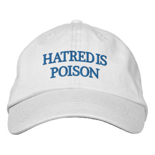 Bordada El odio es Gorra de la letra azul venenosa