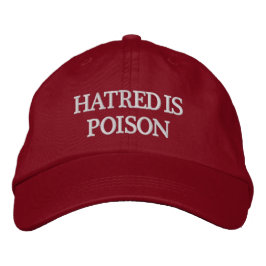Bordada El odio es Gorra de la letra blanca venenosa