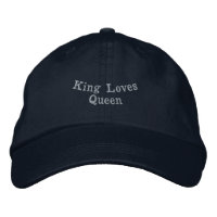 El rey ama a la reina Texto Gris Gorra Azul Marino