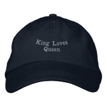 El rey ama a la reina Texto Gris Gorra Azul Marino