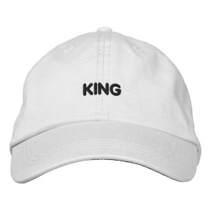 Bordada Elegante Gorra Blanca Elegante con Texto de Rey Im