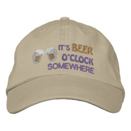 Bordada ES LA HORA DE LA CERVEZA EN ALGÚN LUGAR Gorra Bord