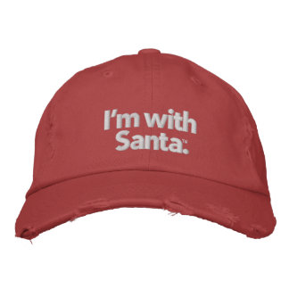 Bordada "Estoy con Santa", gorra de chino angustiada