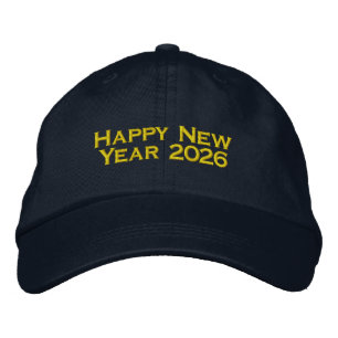 Bordada Feliz Año Nuevo Gorra de Bienvenida 2026 Impresa c