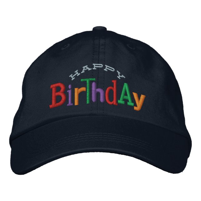 Bordada Feliz cumpleaños, Gorra de bordado (Anverso)