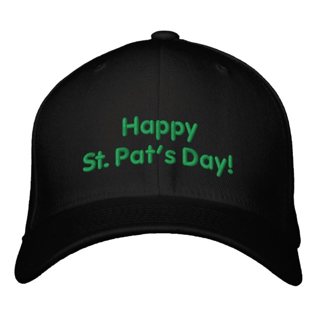 Bordada Feliz Día de San Pat, Gorra con el bordado verde (Anverso)