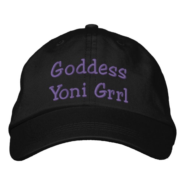 Bordada Fiesta púrpura diosa grrl Gorra Yoni (Anverso)