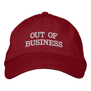 Bordada FUERA DEL NEGOCIO Gorra Rojo