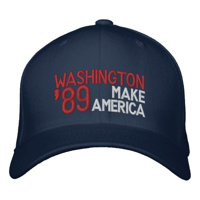 Bordada George Washington "Make America" Gorra (Anverso)
