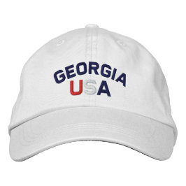 Bordada Georgia EE.UU. Embrodado Gorra blanco