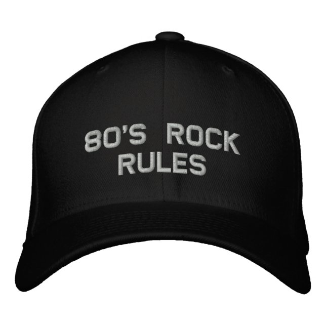 Bordada gorra 2 de las Reglas de Rock de los 80 (Anverso)