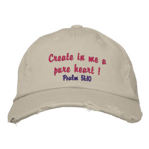 Bordada Gorra afligido para las damas de puro corazón vers