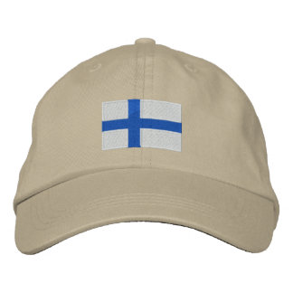 Bordada Gorra ajustable con bandera de Finlandia