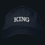 Bordada Gorra ajustable de la marina con aspecto sorprende<br><div class="desc">Haga una declaración con el Personalizado KING Text Printed Adjustable Cap. El color de la marina vibrante y el bordado "KING" audaz crean un aspecto destacado,  mientras que la correa ajustable es perfecta para cualquier usuario. Ideal para el estilo cotidiano,  es práctico y de moda.</div>