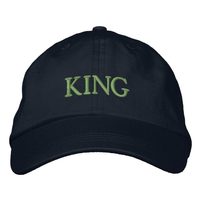 Bordada Gorra ajustable de texto KING para estilo callejer (Anverso)
