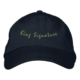 Bordada Gorra ajustable de texto KING SIGNATURE Navy - Aju