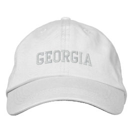 Bordada Gorra ajustable en relieve georgiana blanco