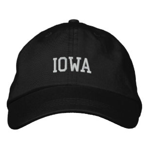 Bordada Gorra ajustable Iowa Embroider Black