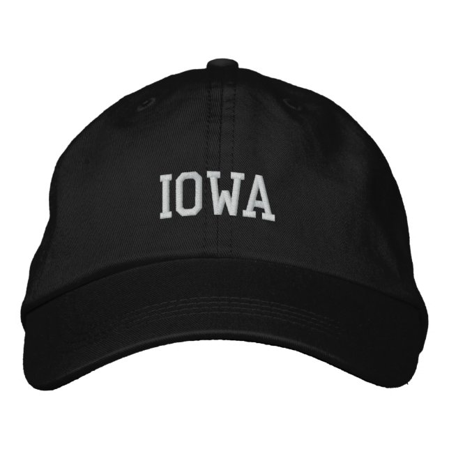 Bordada Gorra ajustable Iowa Embroider Black (Anverso)