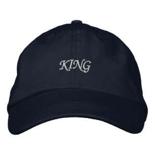Bordada Gorra Ajustable Navy King Text Clásica de Algodón