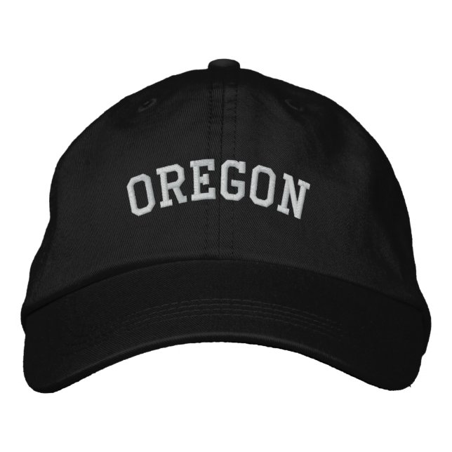 Bordada Gorra ajustable Oregon Embroider Negro (Anverso)