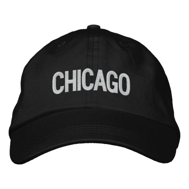 Bordada Gorra Ajustable Personalizada de Chicago (Anverso)