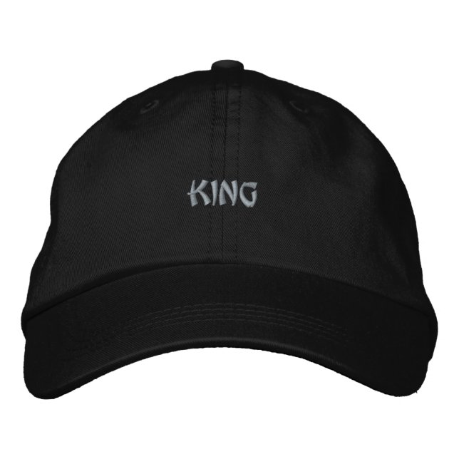 Bordada Gorra Ajustable Rey Texto Impreso Regalo Elegante  (Anverso)