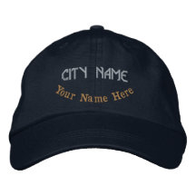 Gorra azul marino con nombre de ciudad personaliza