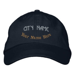Bordada Gorra azul marino con nombre de ciudad personaliza