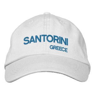 Bordada Gorra azul y blanco de Santorini Island Grecia