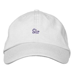 Bordada Gorra blanca con texto personalizado impreso elega