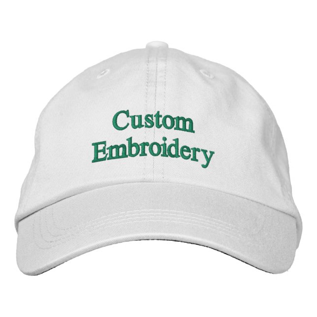 Bordada Gorra blanca personalizada con bordado (Anverso)