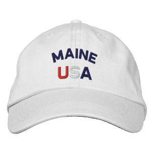 Bordada Gorra blanco bordado de Maine USA