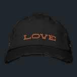 Bordada Gorra bordado<br><div class="desc">"LOVE",  hilos de distrito con problemas en el tapón de la marea de Chino</div>