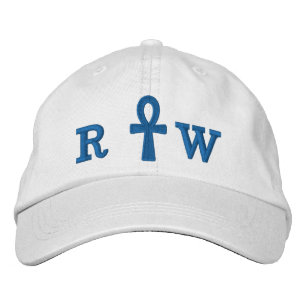 Bordada Gorra bordado de Ankh azul