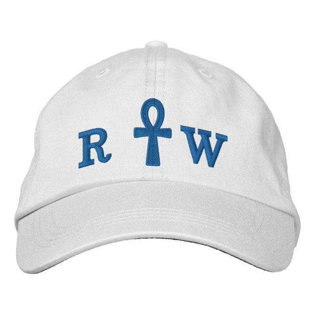 Bordada Gorra bordado de Ankh azul (Anverso)