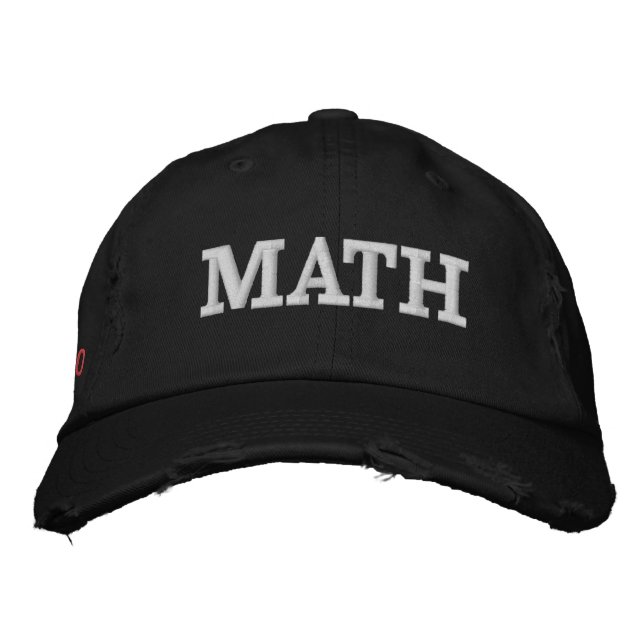 Bordada Gorra bordado de la "MATEMÁTICAS" (Anverso)