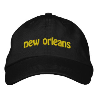 Bordada Gorra bordado en negro y oro de Nueva Orleans