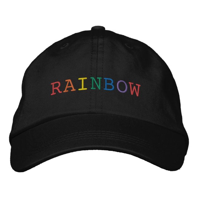 Bordada Gorra bordado palabra del arco iris (Anverso)