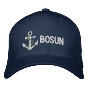 Bordada Gorra Bordadora de Yacht BOSUN Azul