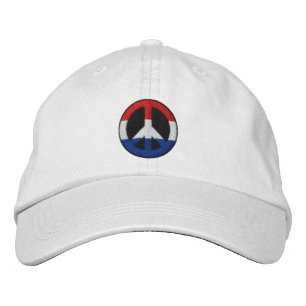 Bordada Gorra borrosa rojo blanco y azul