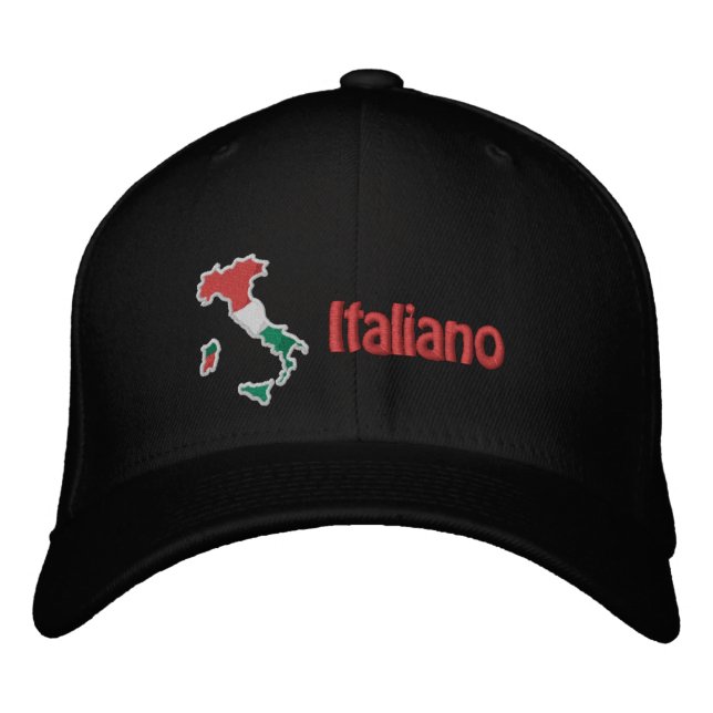 Bordada Gorra con bordado de Italia (Anverso)
