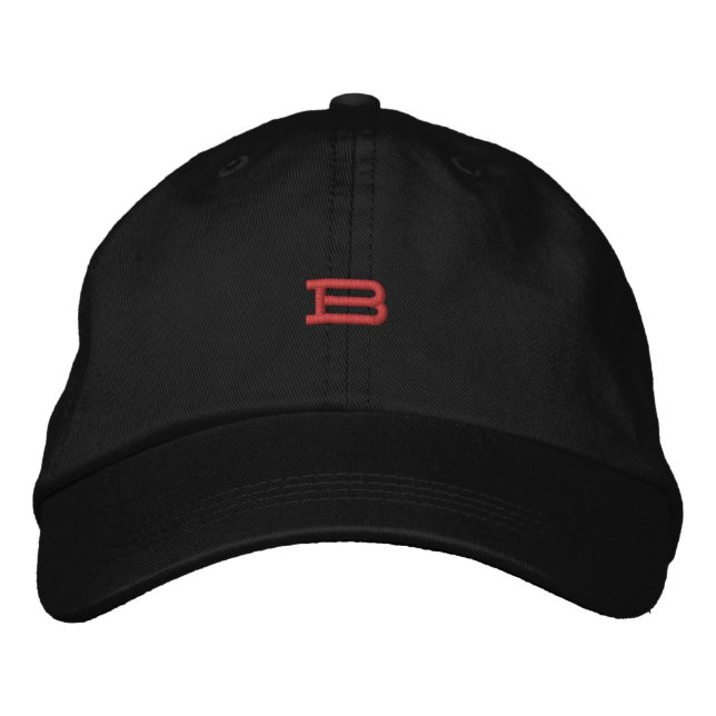 Bordada Gorra con monograma bordado de letra inicial B may (Anverso)