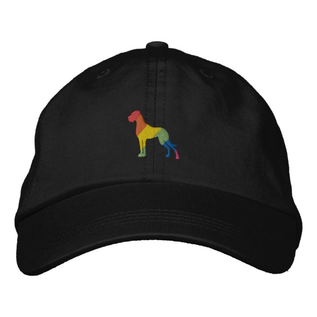 Bordada gorra con pequeño Great Dane (Anverso)