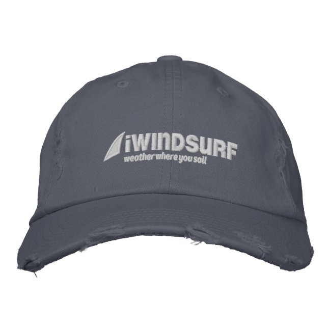 Bordada gorra con problemas azules de iW (Anverso)