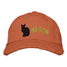 Gorra con problemas de gato negro bordado