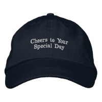 Gorra de algodón azul marino con "Brindis por tu d