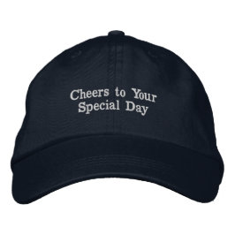 Bordada Gorra de algodón azul marino con "Brindis por tu d