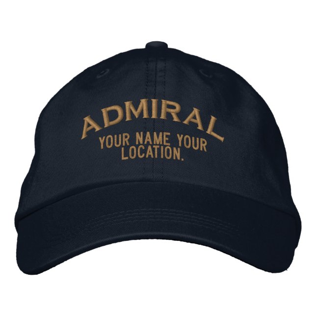 Bordada Gorra de Almirante del Mar Personalizada (Anverso)